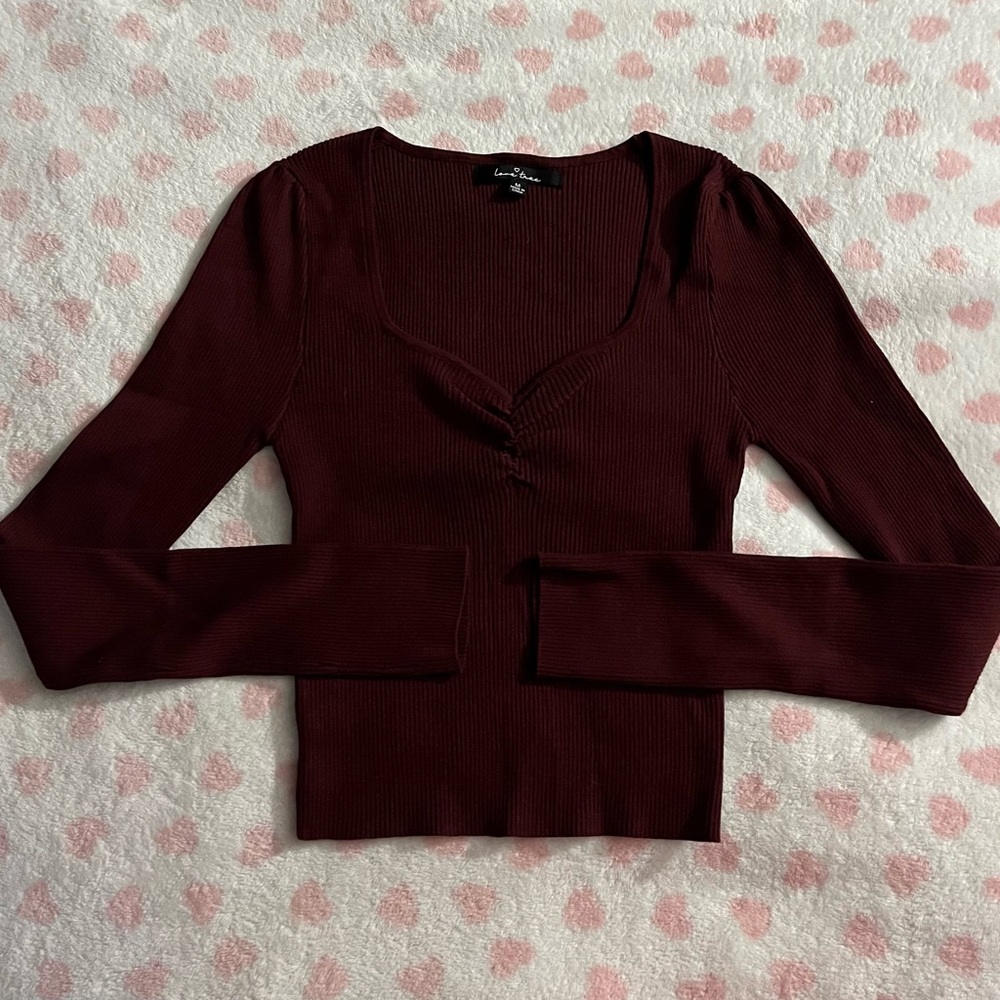 Burgundy Long Sleeve Top